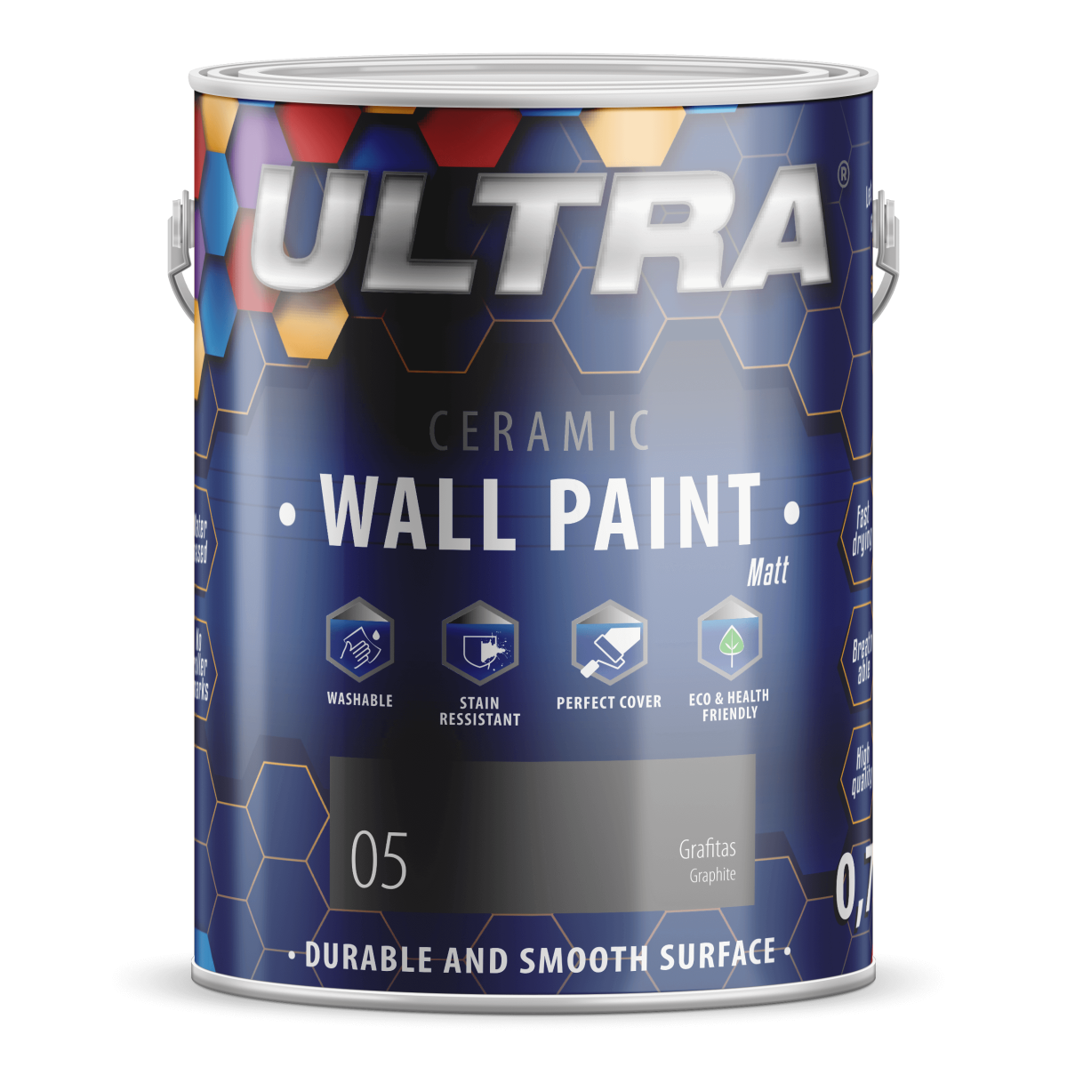 Interjero sienų dažai Ultra 0,7L 5 Grafitas Kategorija: Dažai sienoms