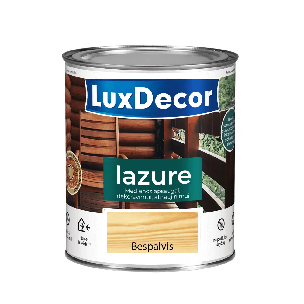 Medienos impregnantas LuxDecor Lazure, bespalvis 0.75l
