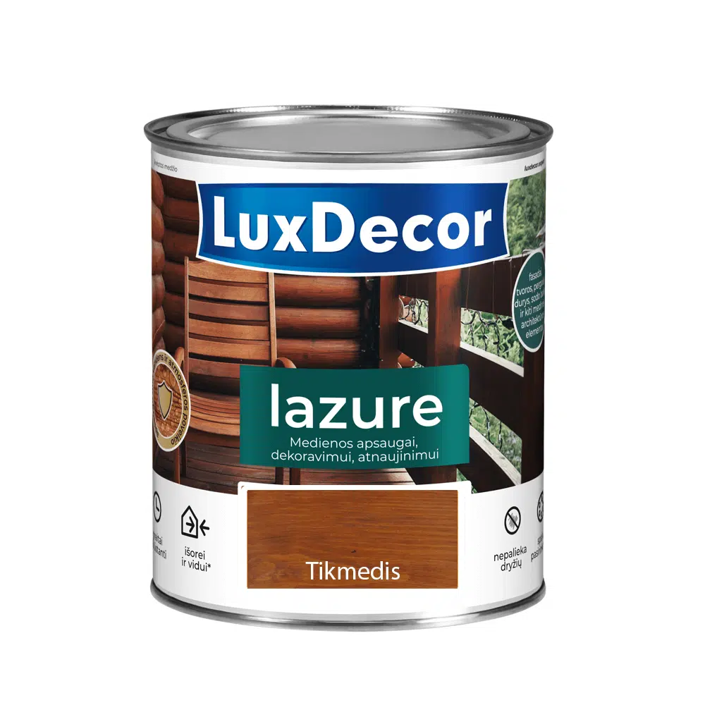 Medienos impregnantas LuxDecor Lazure, tikmedis 0,75l
