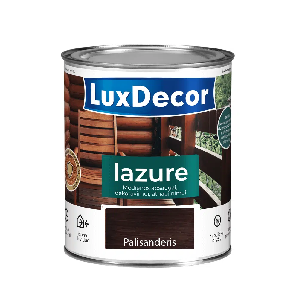Medienos impregnantas LuxDecor Lazure palisanderis, 0,75l