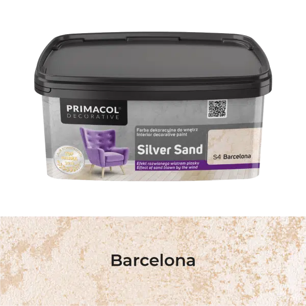 Struktūriniai dekoratyvniai dažai silver sand s4 barcelona