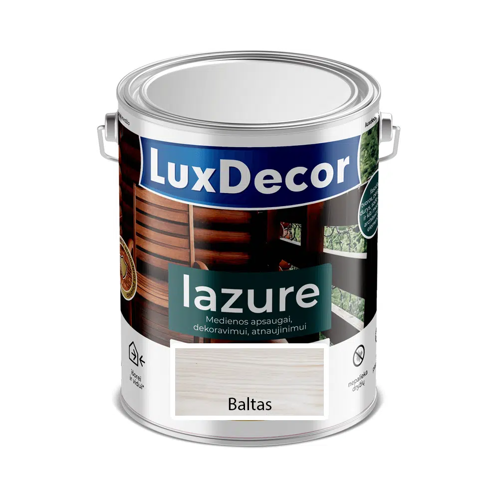 Medienos impregnantas LuxDecor Lazure baltas 2,2l