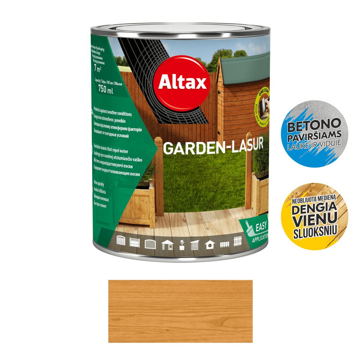 Impregnantas su vašku Altax Garden-Lasur pinia, 0,75l Kategorija: medienos impregnantai