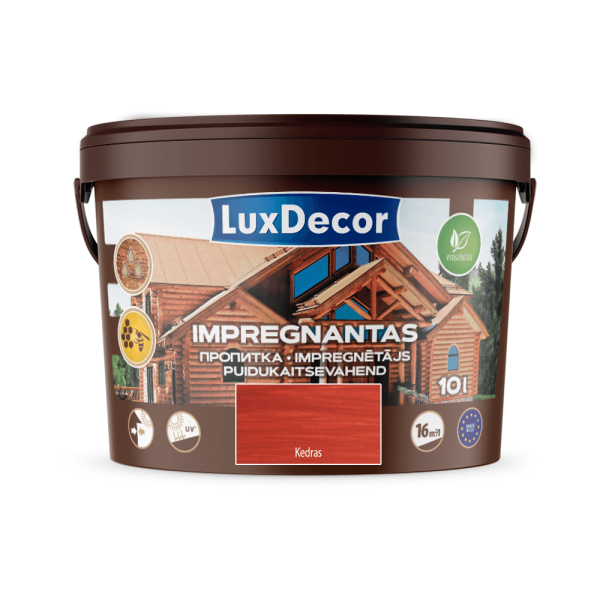 Dekoratyvinis impregnantas medienai LuxDecor kedras 10l Kategorija: medienos impregnantai