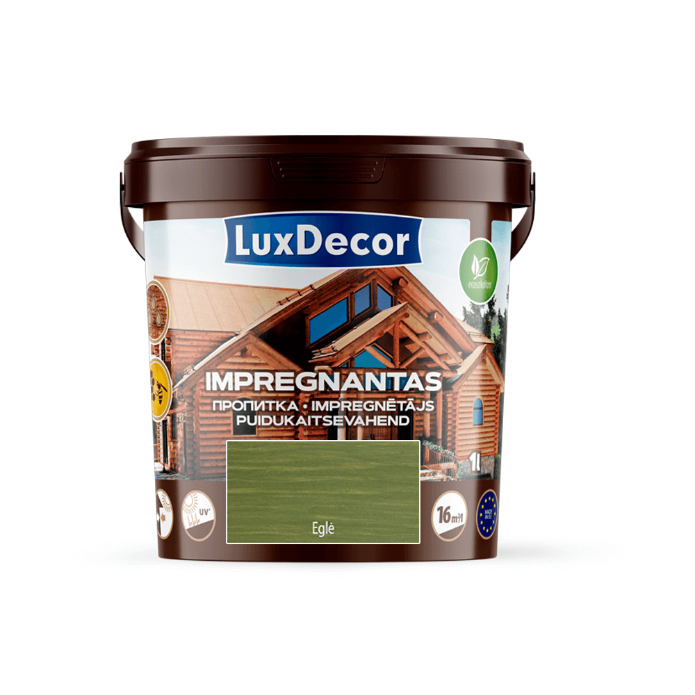 Dekoratyvinis impregnantas medienai LuxDecor eglė 1l Kategorija: medienos impregnantai