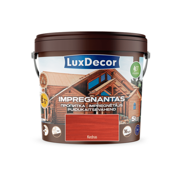 Dekoratyvinis impregnantas medienai LuxDecor kedras 5l Kategorija: medienos impregnantai