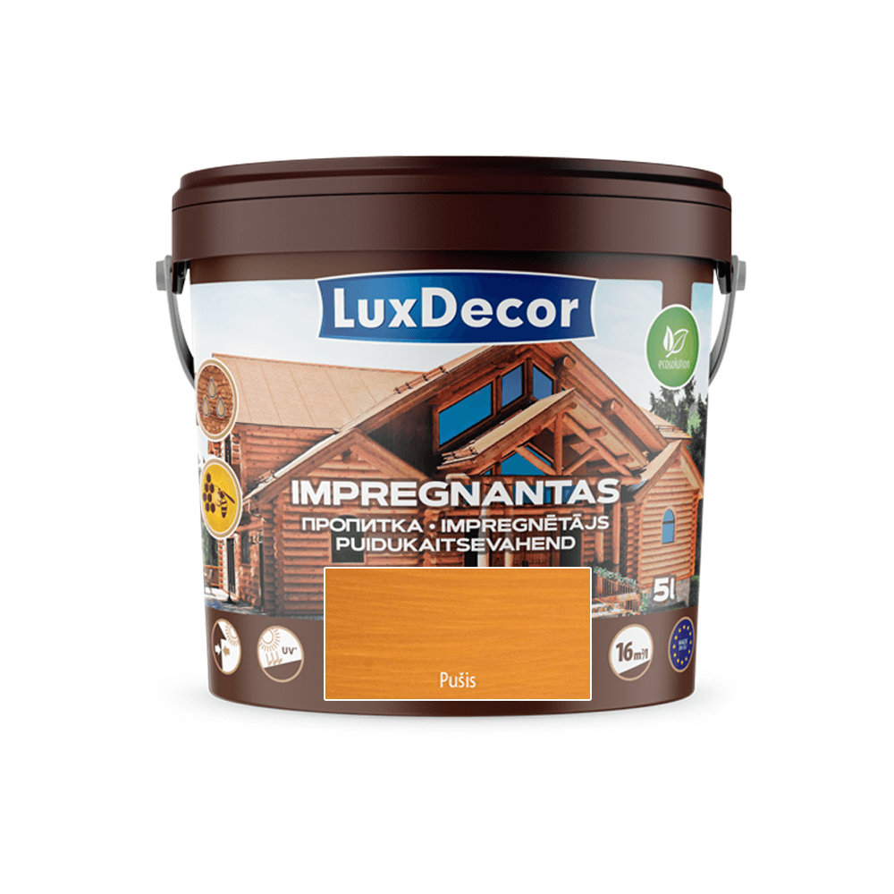 LuxDecor 5L Pusis Dekoratyvinis impregnantas medienai LuxDecor pušis 5l Kategorija: medienos impregnantai