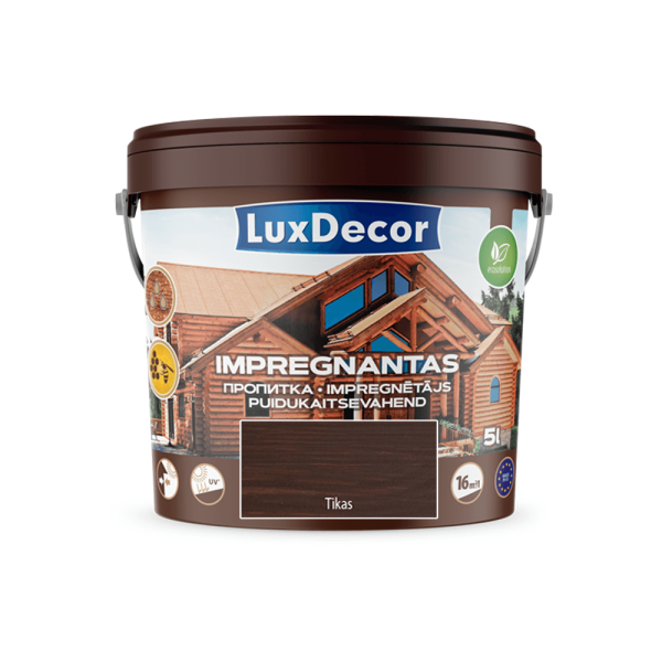 Dekoratyvinis impregnantas medienai LuxDecor tikas 5l Kategorija: medienos impregnantai